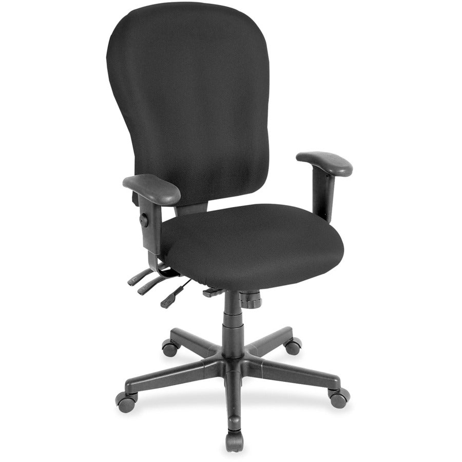 Eurotech 4x4xl High Back Task Chair - Tuxedo Seat Color - Fabric Seat Material - Tuxedo Back Color - Fabric Back Material - 5-star Base - Expo Tuxedo - 1 Each