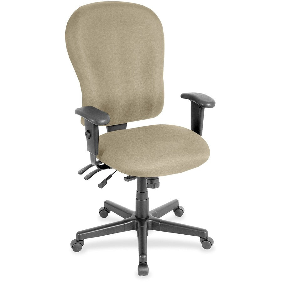 Eurotech 4x4xl High Back Task Chair - Pumice Seat Color - Fabric Seat Material - Pumice Back Color - Fabric Back Material - 5-star Base - Forte Pumice - 1 Each