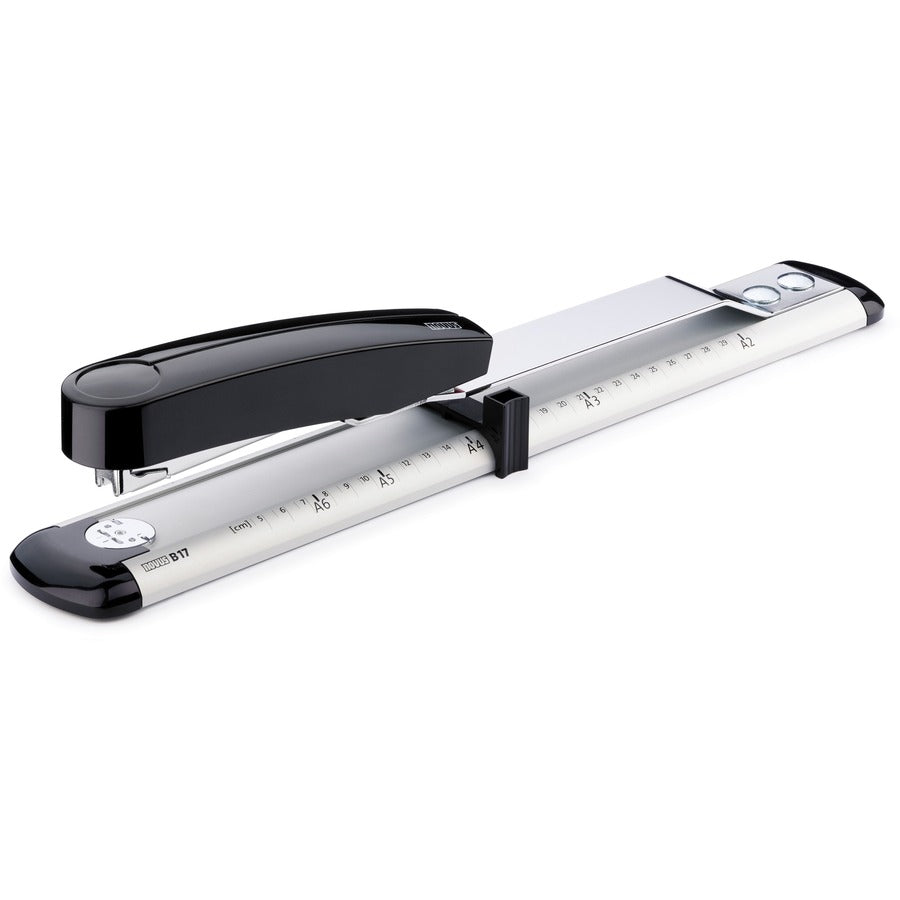 Novus B17 Long Arm Stapler - Staples Upto 40 Sheet of 80g/m², Paper - 11.75" Throat Depth - Black - Steel, Plastic - 1 Carton