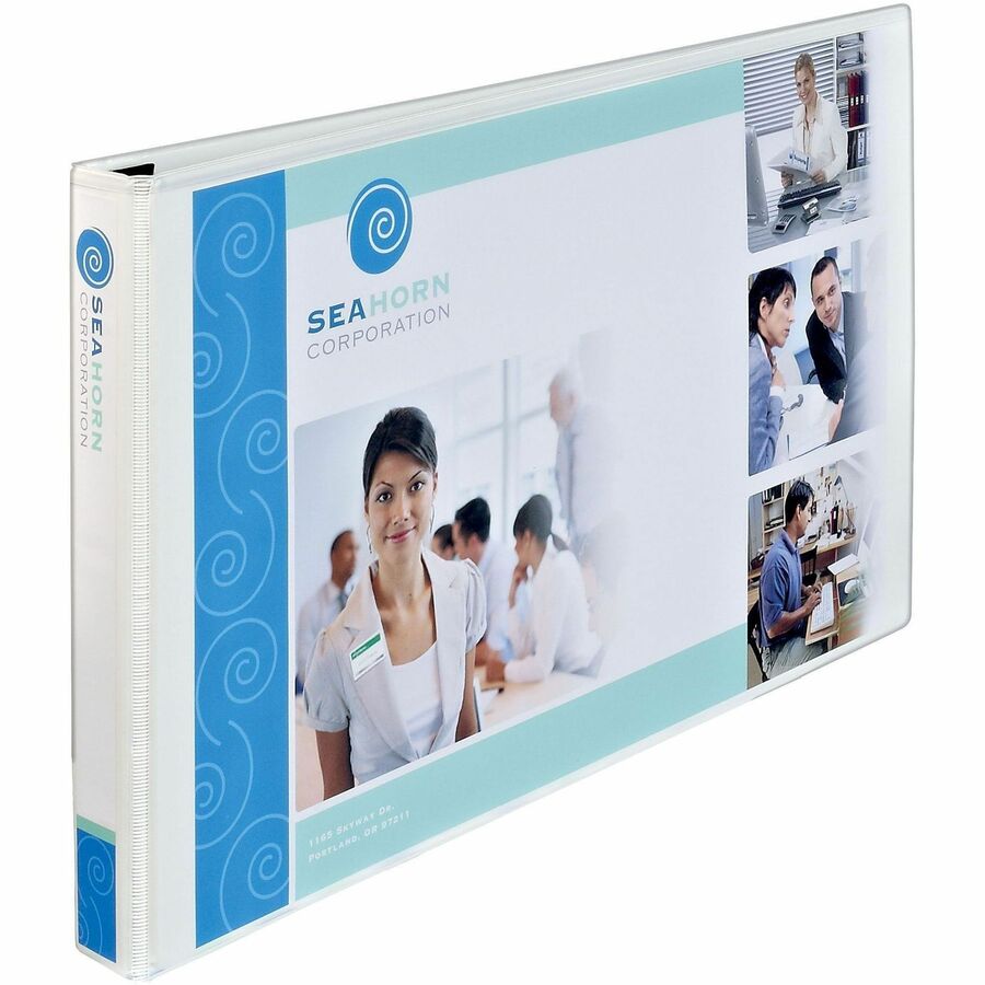 Avery Heavy-Duty View Binder - 1" Binder Capacity - Tabloid - 11" x 17" Sheet Size - 250 Sheet Capacity - 3 x 1" Ring - Fastener: Slant Ring - Pocket: 2, Internal - Polypropylene - White - Adhesive, Heavy Duty, Pocket, Recyclable, UV Resistant, Acid-fr...