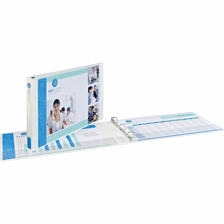 Avery®, Heavy-Duty View Binder - 2" Binder Capacity - Tabloid - 11" x 17" Sheet Size - 530 Sheet Capacity - 530 Ring - Fastener: Slant Ring - Pocket: 2 - Polypropylene - Adhesive, Heavy Duty, Pocket, Recyclable, UV Resistant - 1 Each