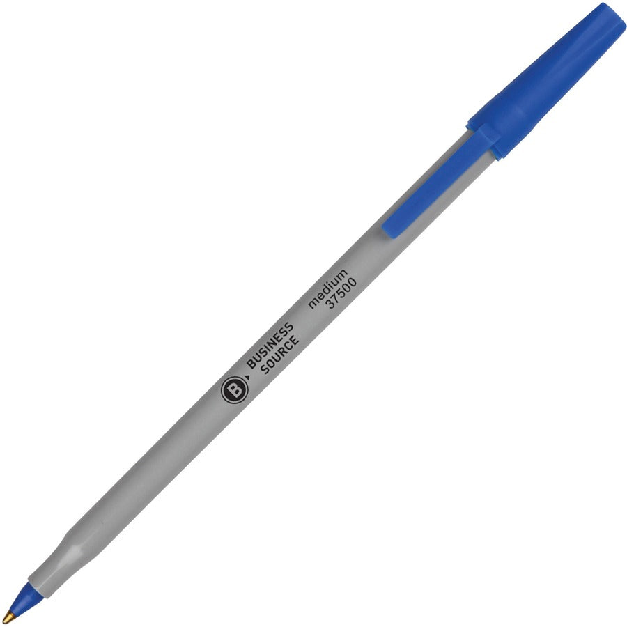 Business Source Bulk Pack Ballpoint Stick Pens - Blue Ink - Tungsten Carbide Tip - 60 / Box