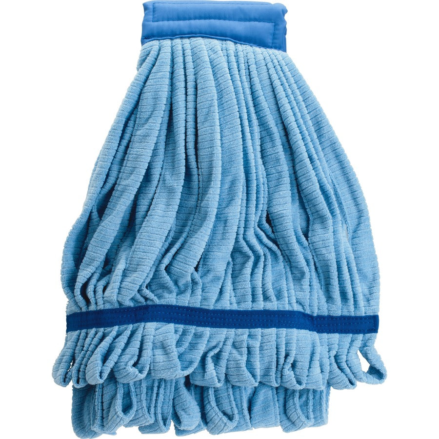 Genuine Joe Microfiber Wet Mophead Refill - Small - Launderable, Absorption - MicroFiber - Blue - 1 Each