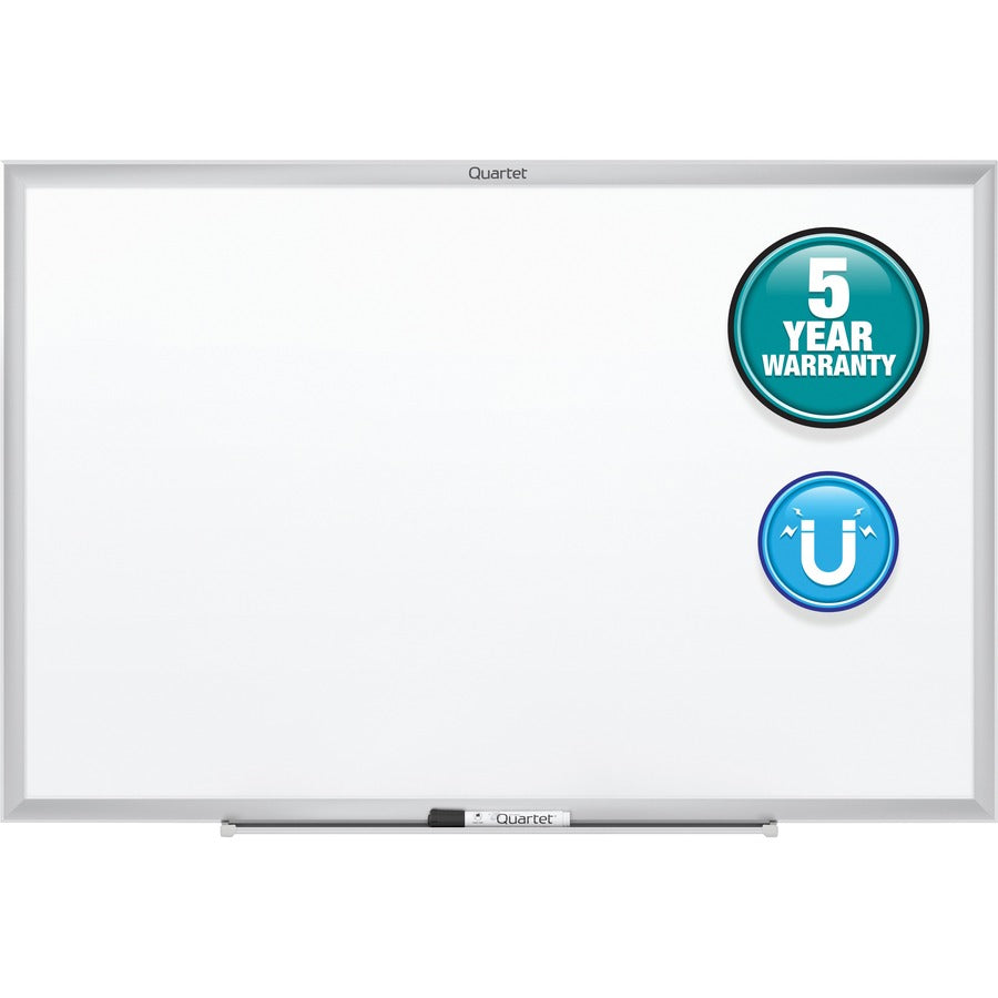 Quartet Classic Magnetic Whiteboard - 60" (5 ft) Width x 36" (3 ft) Height - White Painted Steel Surface - Silver Aluminum Frame - Horizontal/Vertical - Magnetic - Durable, Smooth Surface, Sturdy - 1 Each