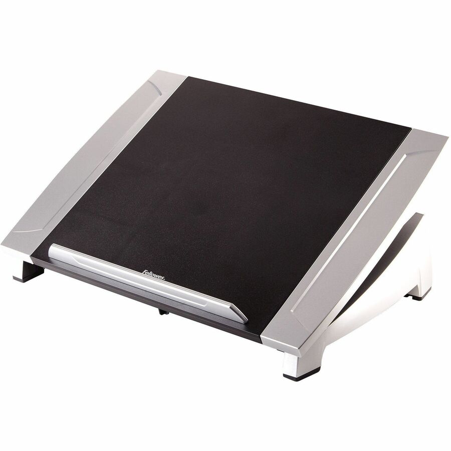 Fellowes Laptop Riser - Up to 17" Screen Support - 10 lb Load Capacity - 6.50" Height x 15.06" Width x 10.50" Depth - Desktop - High Performance Steel (HPS) - Black, Silver - Adjustable Angle, Non-skid, Stackable, Adjustable Tilt, Scratch Resistant, Sc...