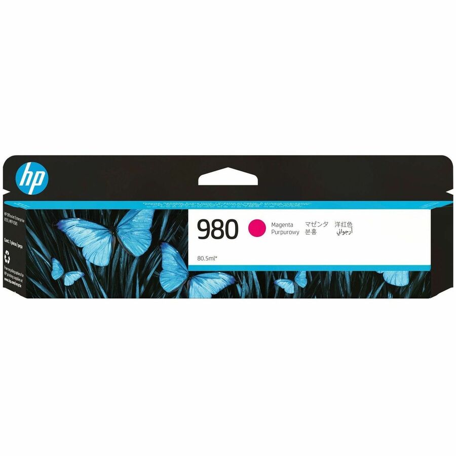 HP 980 (D8J08A) Original Inkjet Ink Cartridge - Single Pack - Magenta - 1 Each - 6600 Pages