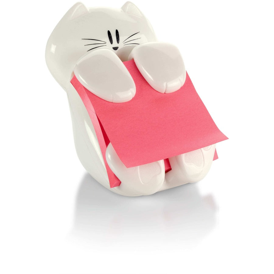 Post-it®, Notes Cat Dispenser - 3" x 3" Note - 100 Note Capacity - White
