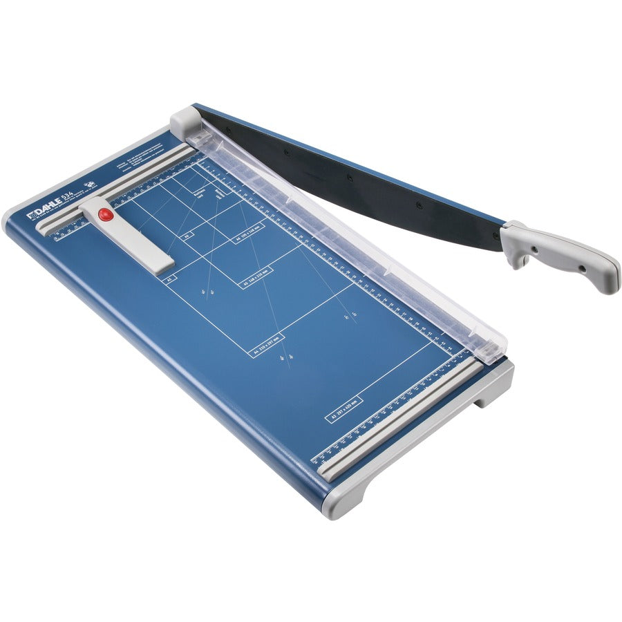 Dahle 534 Professional Guillotine Trimmer - 15 Sheet Cutting Capacity - 18" Cutting Length - 3" Height x 11.3" Width x 11.5" Depth x 23" Length - Self-sharpening, Adjustable Alignment Guide, Non-slip Rubber Feet, Safety Guard, Durable, Sturdy, Warp Res...