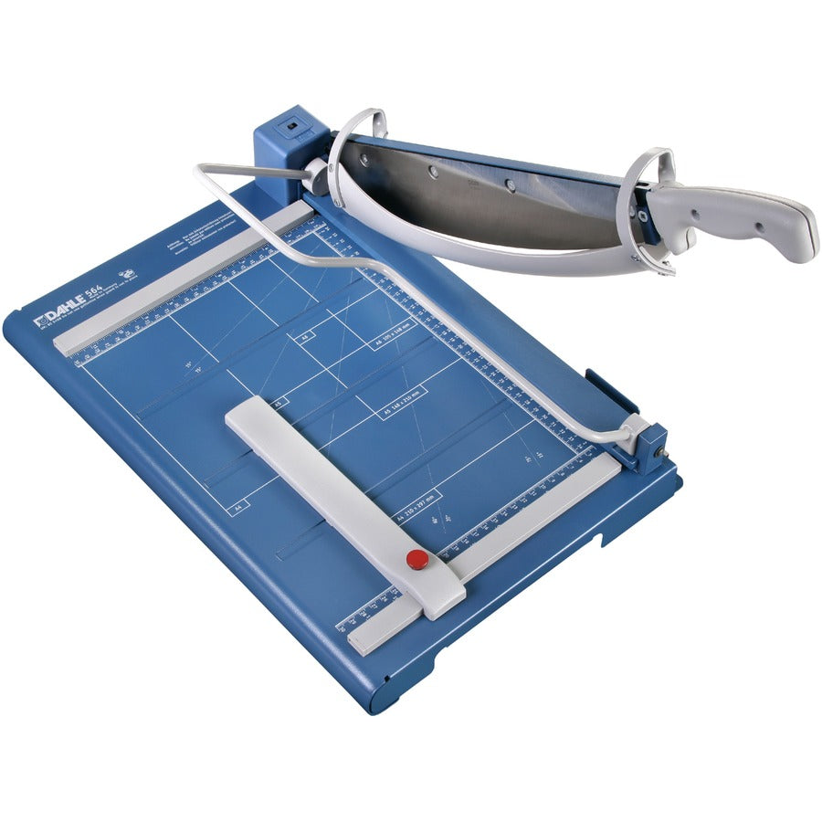 Dahle 564 Premium Guillotine Trimmer - 40 Sheet Cutting Capacity - 14" Cutting Length - 4" Height x 12.3" Width x 18.8" Length - Safety Guard, Self-sharpening, Sturdy, Non-skid Rubber Feet, Laser Guide, Screened Guide, Burr-free Cut, Durable, Warp Resi...