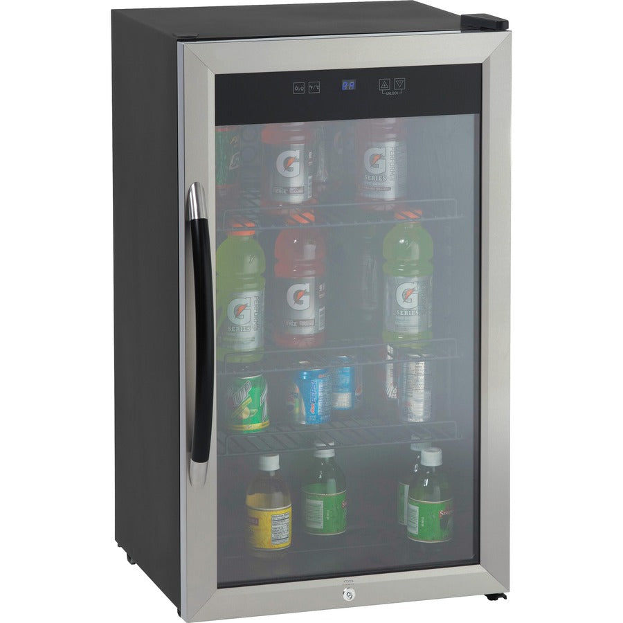 Avanti BCA306SSIS 3.0 Cubic Foot Beverage Cooler - 3 ft� - Auto-defrost - Auto-defrost - Reversible - 3 ft� Net Refrigerator Capacity - 120 V AC - Silver - LED Light