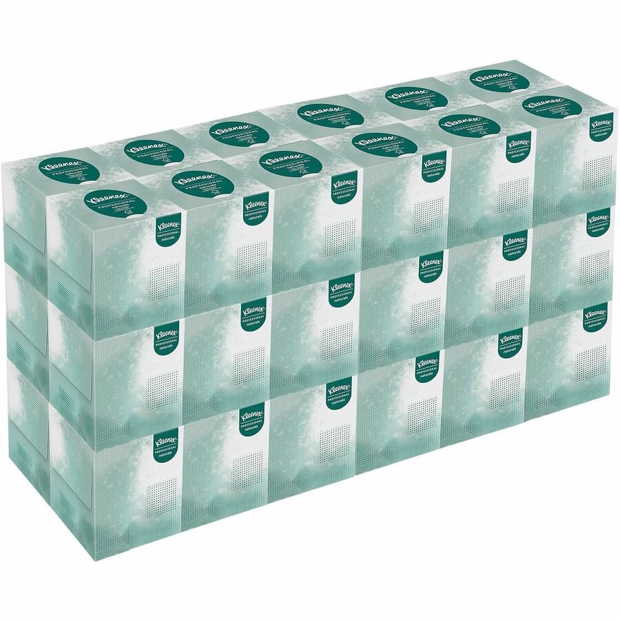 Kleenex Professional Naturals Facial Tissue Cube for Business - 8.30" Width x 7.80" Length - White - Fiber - 90/Box - 36 / Carton