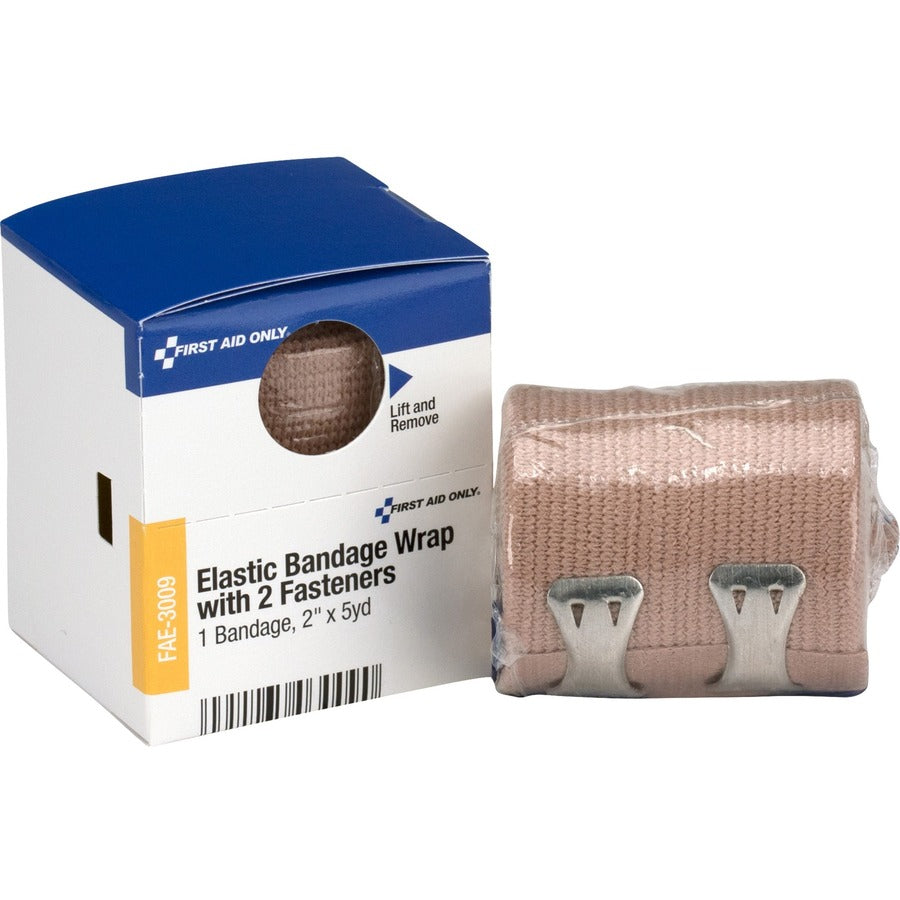 First Aid Only 2-Fastener Elastic Bandage Wrap - - 2" Width x 15 ft Length - Tan - 1 Box