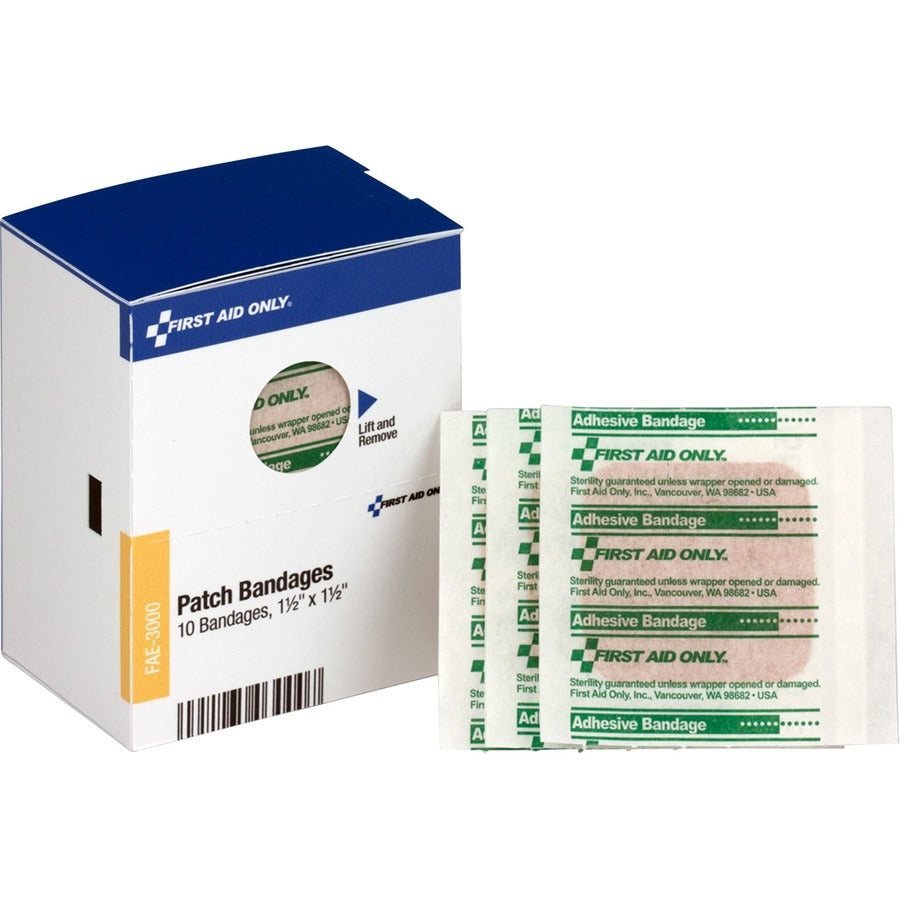 First Aid Only Patch Bandages - - 1.50" Width x 1.50" Length - Beige - 10 / Box