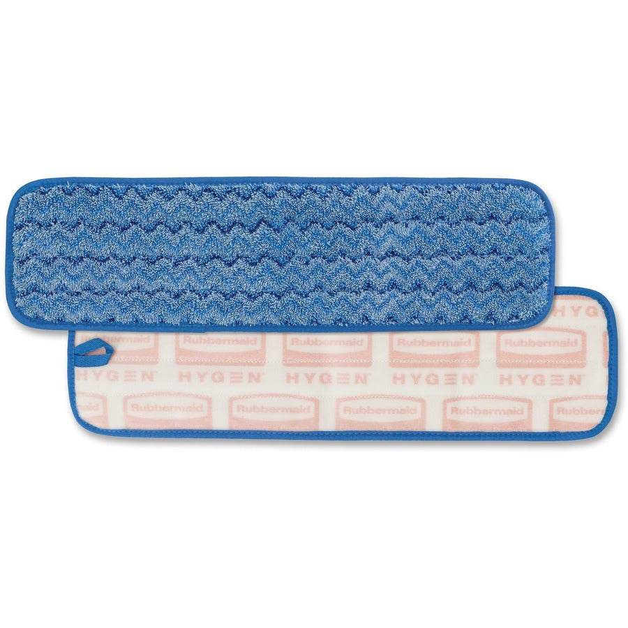 Rubbermaid Commercial Hygen 18" Microfiber Wet Pad - 5.2" Width x 18" Length - Durable - MicroFiber - Blue - 1 Each