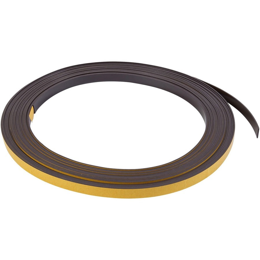 MasterVision 1/2" Adhesive Magnetic Roll Tape - 16.67 yd Length x 0.50" Width - Black - For Picture, Business Card, Document, Labeling - 1 Each