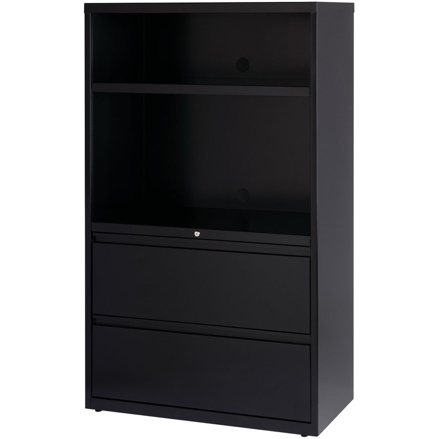 Lorell Box/Box/File Lateral File Combo Unit - 36" Width x 18.6" Depth x 60" Height - 2 x Drawer(s) for File - Legal, Letter, A4 - Lateral - Cable Management, Leveling Glide, Adjustable Glide, Locking Drawer, Durable, Hanging Rail, Ball-bearing Suspensi...