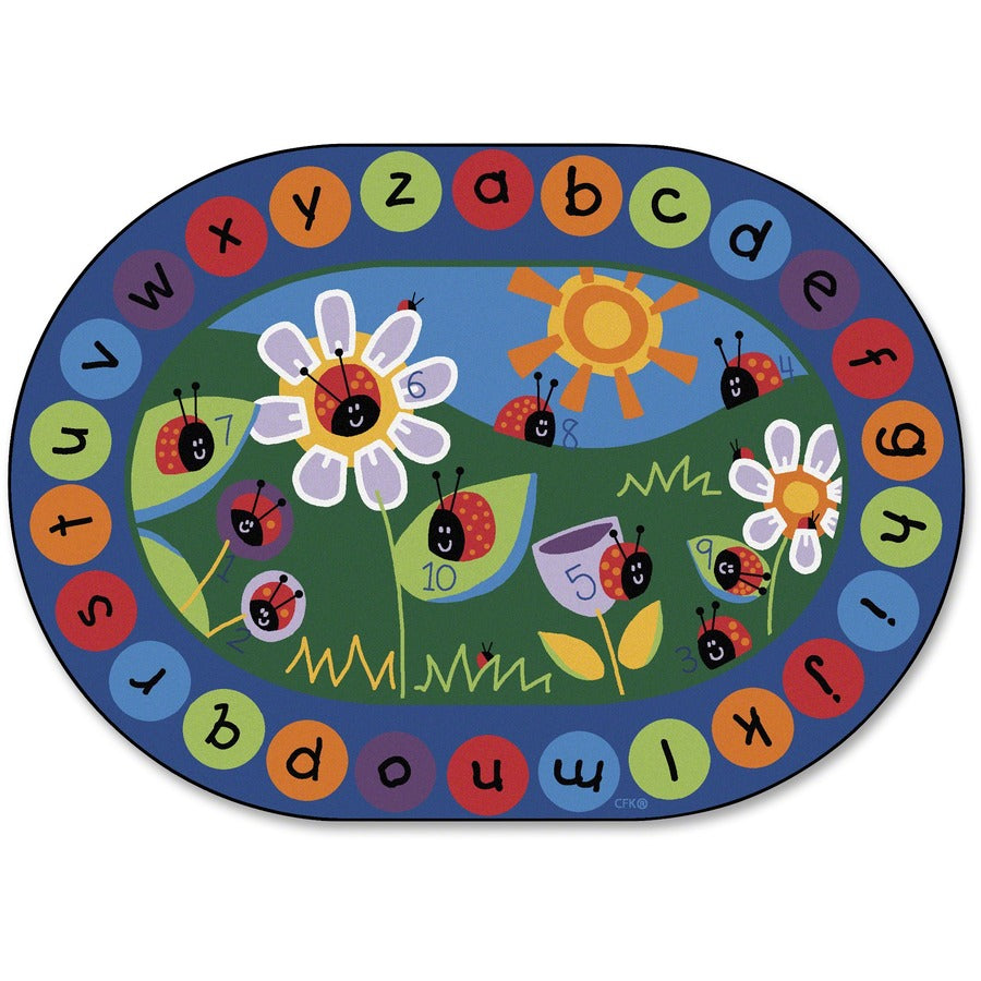 Carpets for Kids®, Premium Ladybug Circletime Rug - 99" Length x 11.67 ft Width - Oval - Multi