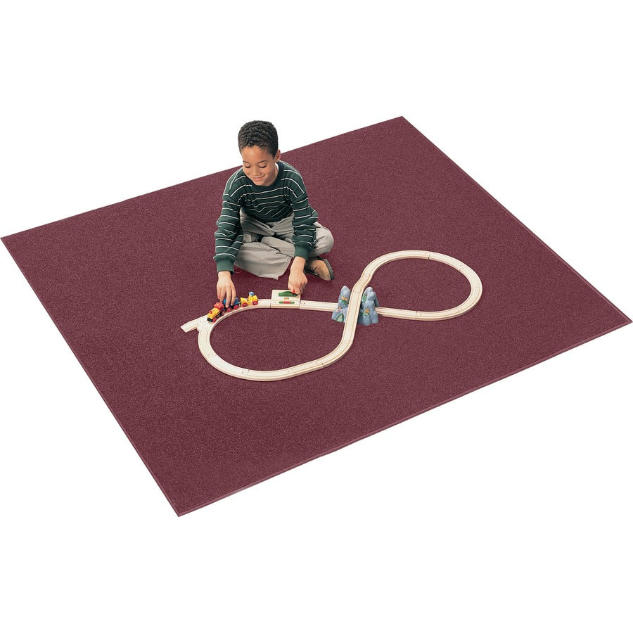 Carpets for Kids®, Solid Color Mt. St. Helens 6'x9' Rug - Kids - 72" Length x 108" Width - Rectangle - Cranberry