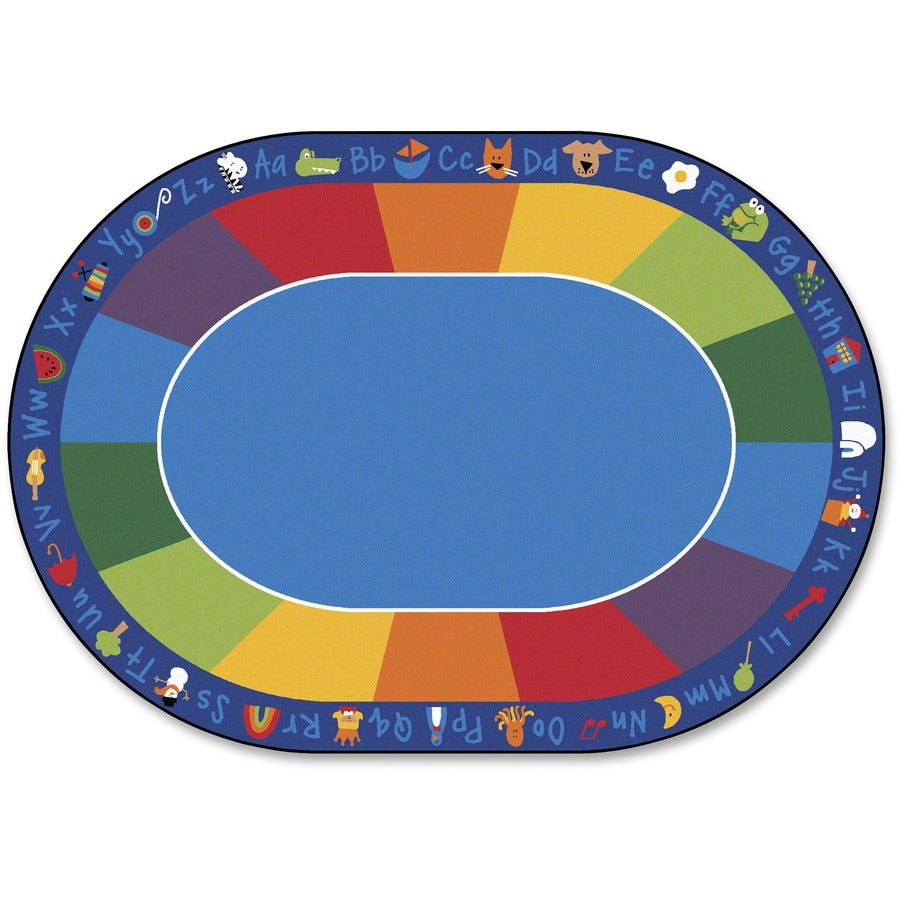 Carpets for Kids®, Premium Fun With Phonics Oval Seating Rug - 11.67 ft Length x 99" Width - Oval - Fun With Phonics - Multi