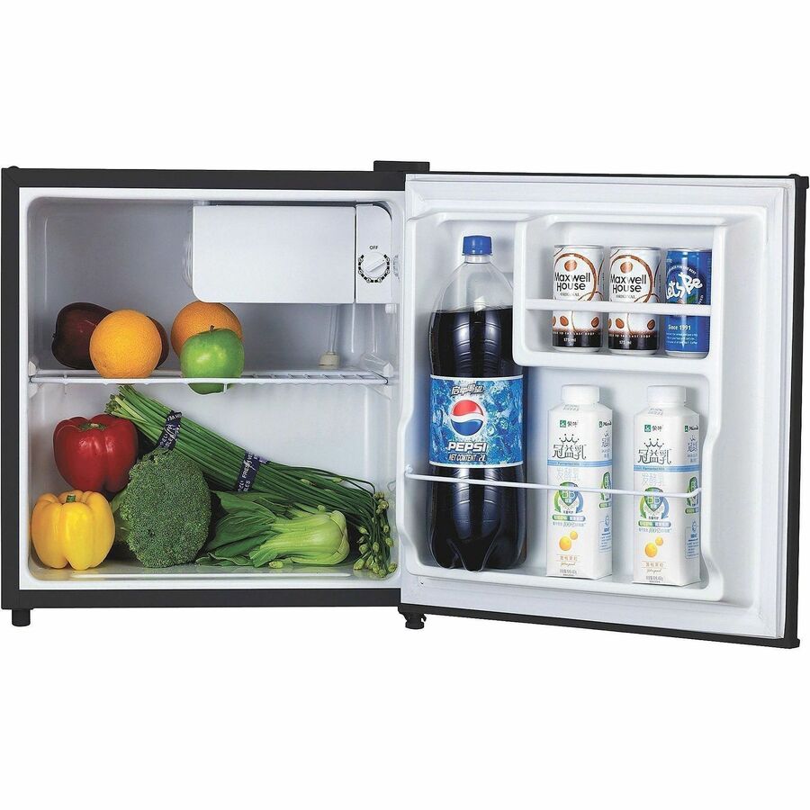 Lorell Compact Refrigerator - 1.60 ft� - Manual Defrost - Manual Defrost - Reversible - 1.60 ft� Net Refrigerator Capacity - Black - Steel, Fiberglass, Plastic