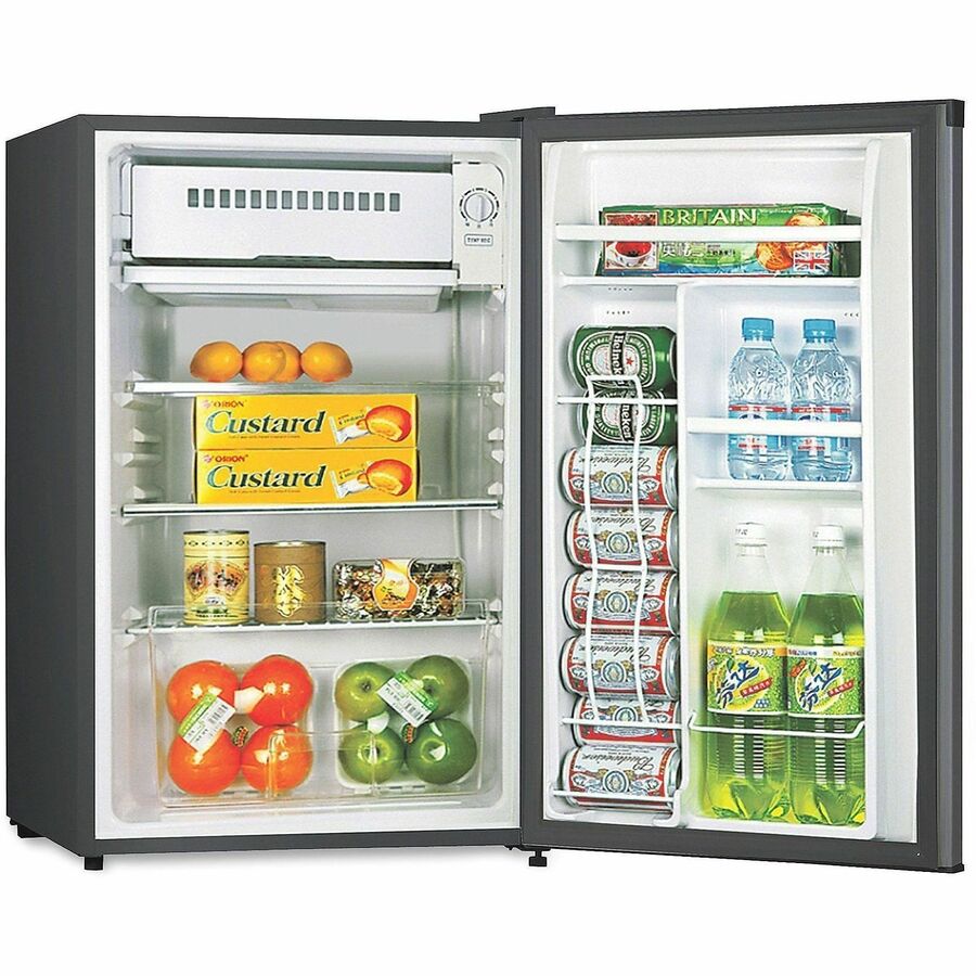 Lorell Compact Refrigerator - 3.20 ft� - Manual Defrost - Manual Defrost - Reversible - 3.20 ft� Net Refrigerator Capacity - Black - Steel, Fiberglass, Plastic