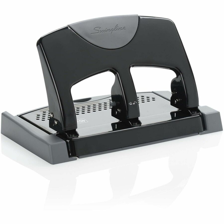 Swingline SmartTouch 3-Hole Punch - 3 Punch Head(s) - 45 Sheet - 9/32" Punch Size - Black, Gray