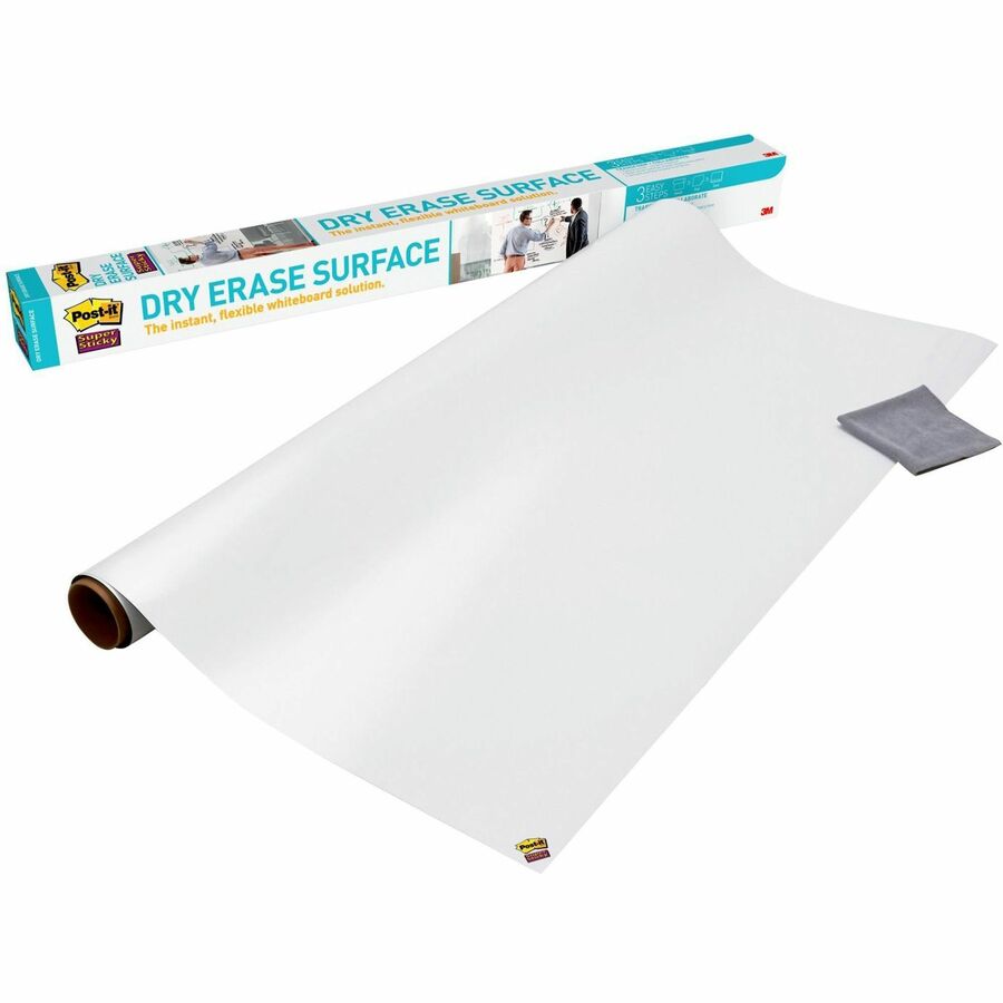 Post-it®, Self-Stick Dry-Erase Film Surface - 48" (4 ft) Width x 72" (6 ft) Length - White Film - Rectangle - Flexible, Stain Resistant, Self-stick - 1 Pack