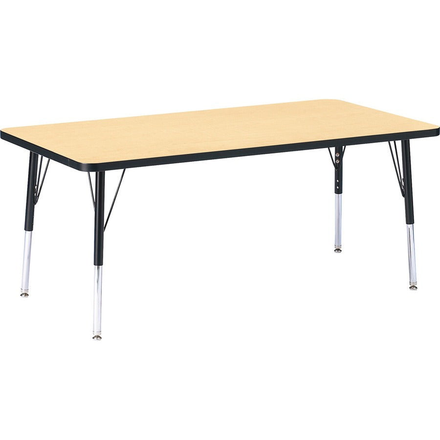 Jonti-Craft Berries Maple Top/Edge Rectangle Table - Laminated Rectangle, Maple Top - Height Adjustable - 15" to 24" Adjustment - 60" Table Top Length x 30" Table Top Width x 1.13" Table Top Thickness - 24" Height - Children, Art, Craft - Assembly Requ...