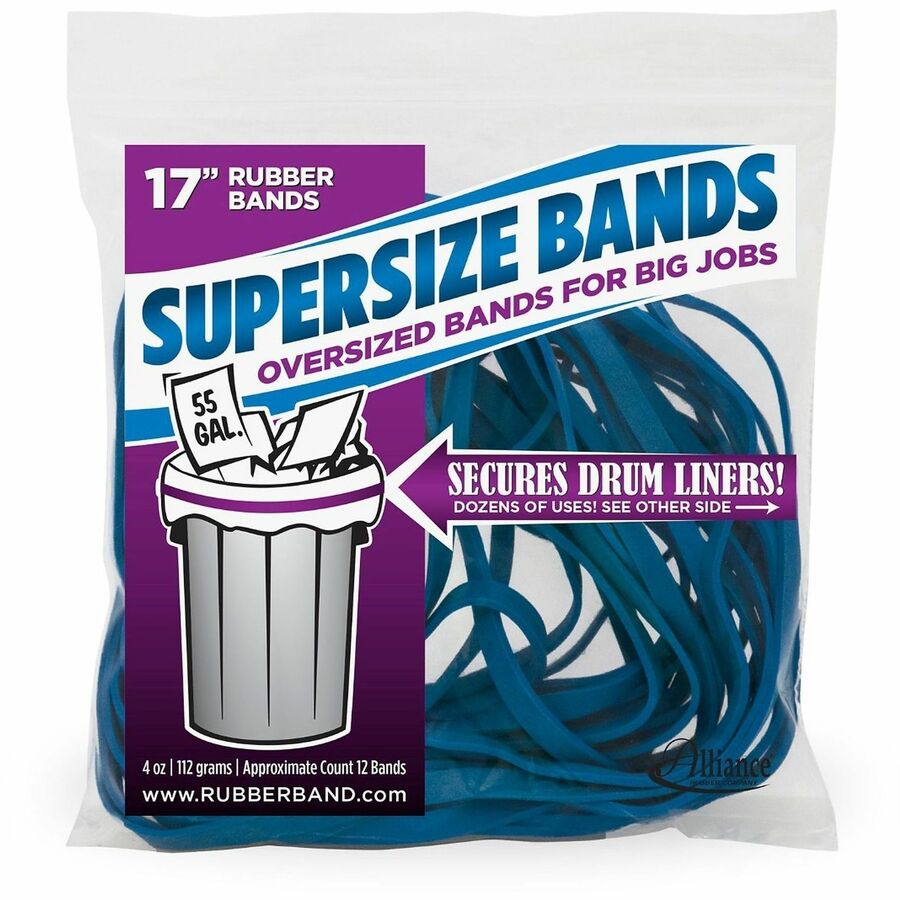Alliance Rubber SuperSize Bands - Size: Large - 250 mil Thickness - Reusable, Heavy Duty, Environmentally Friendly, Elastic, Strong, Stretchable - Latex - Blue