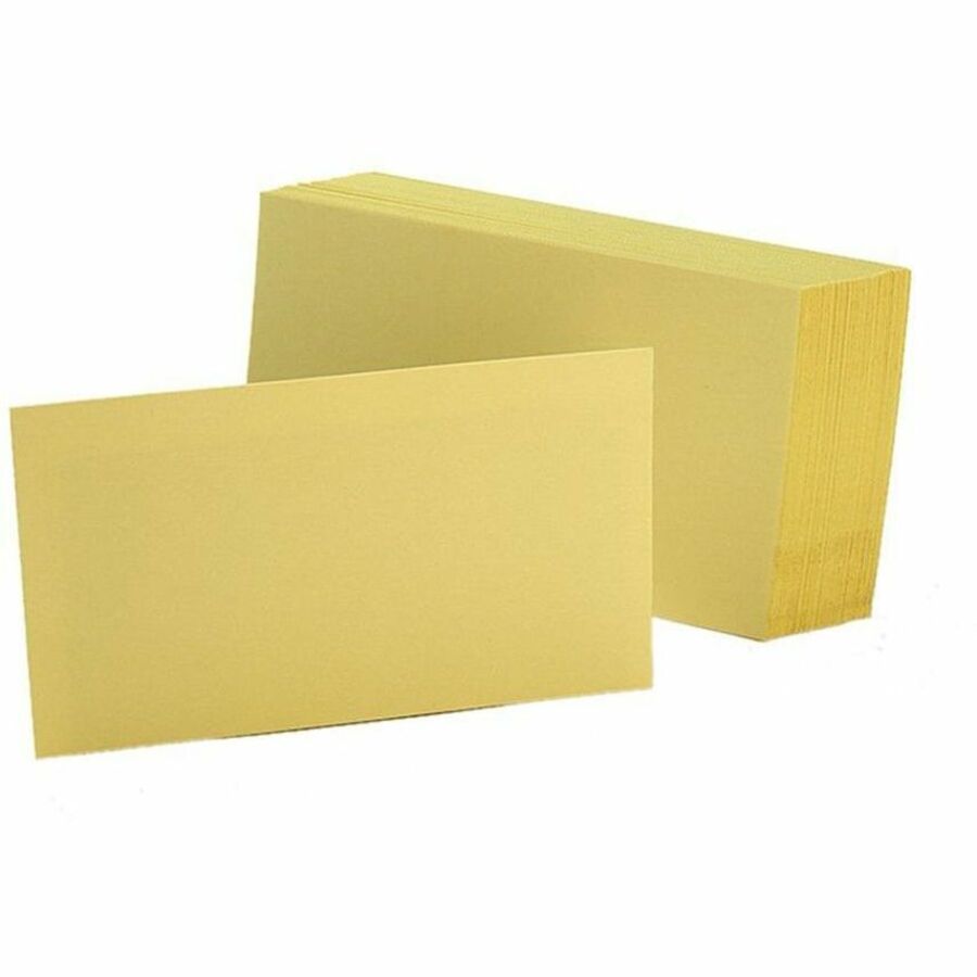 Oxford Colored Blank Index Cards - 100 Sheets - Plain - 3" x 5" Sheet Size - Canary Paper - Durable - 100 / Pack