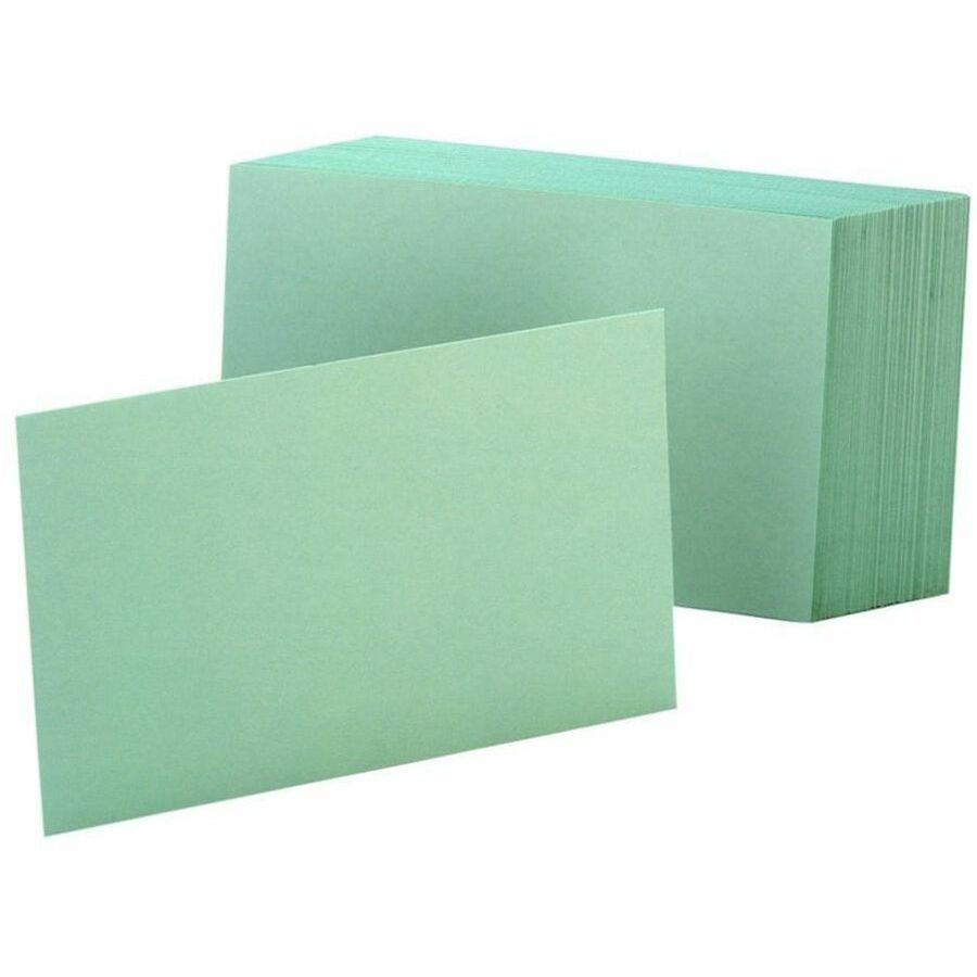 Oxford Colored Blank Index Cards - 100 Sheets - Plain - 4" x 6" Sheet Size - Green Paper - Durable - 100 / Pack