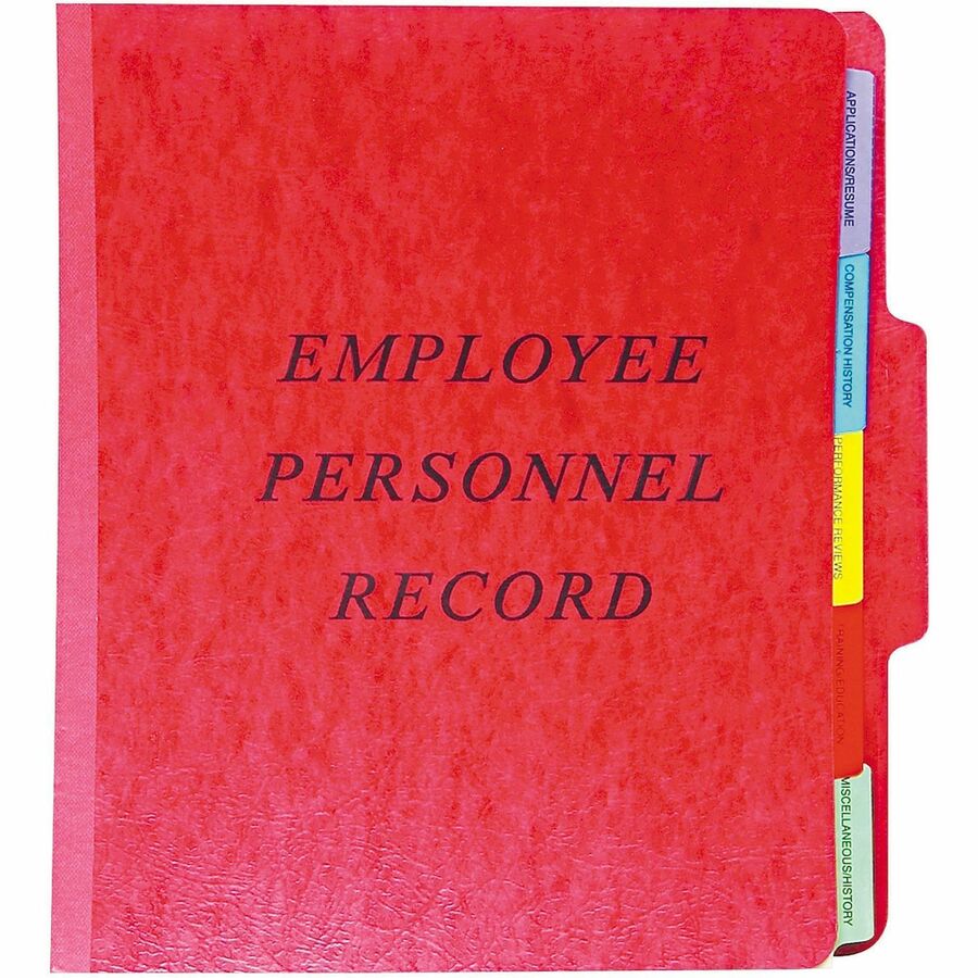 Pendaflex 1/3 Tab Cut Letter Recycled Organizer Folder - 8 1/2" x 11" - 400 Sheets Capacity - 2" Expansion - 1" Fastener Capacity - Top Tab Location - 5 Divider - Red - Reinforced Tab, Moisture Resistant, Smudge Resistant, Reinforced Gusset, Rip Proof...