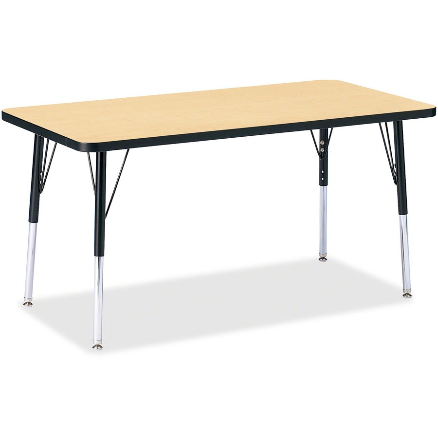 Jonti-Craft Berries Adult Height Color Top Rectangle Table - Laminated Rectangle, Maple Top - Four Leg Base - 4 Legs - Height Adjustable - 24" to 31" Adjustment - 48" Table Top Length x 24" Table Top Width x 1.13" Table Top Thickness - 31" Height - Art...