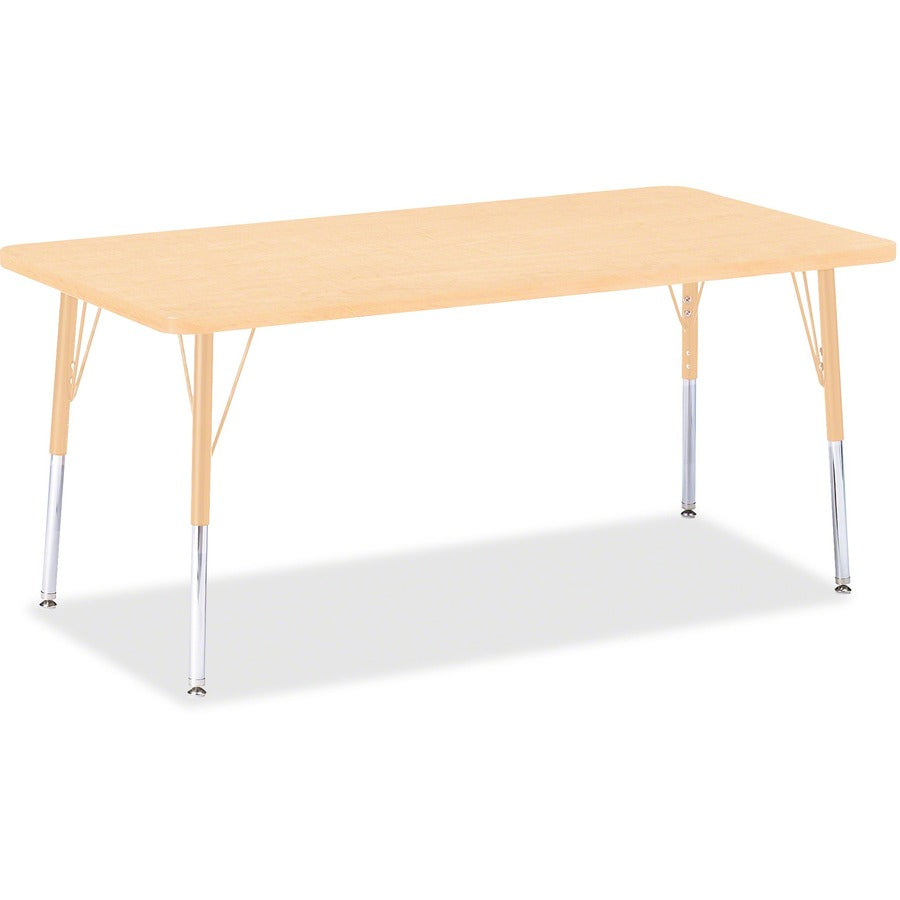 Jonti-Craft Berries Adult Height Maple Top/Edge Rectangle Table - Laminated Rectangle, Maple Top - Four Leg Base - 4 Legs - Height Adjustable - 24" to 31" Adjustment - 60" Table Top Length x 30" Table Top Width x 1.13" Table Top Thickness - 31" Height...