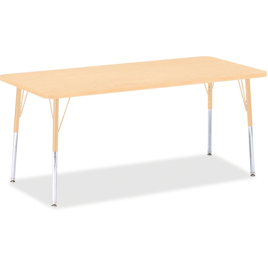 Jonti-Craft Berries Adult Height Maple Top/Edge Rectangle Table - Laminated Rectangle, Maple Top - Four Leg Base - 4 Legs - Height Adjustable - 24" to 31" Adjustment - 72" Table Top Length x 30" Table Top Width x 1.13" Table Top Thickness - 31" Height...