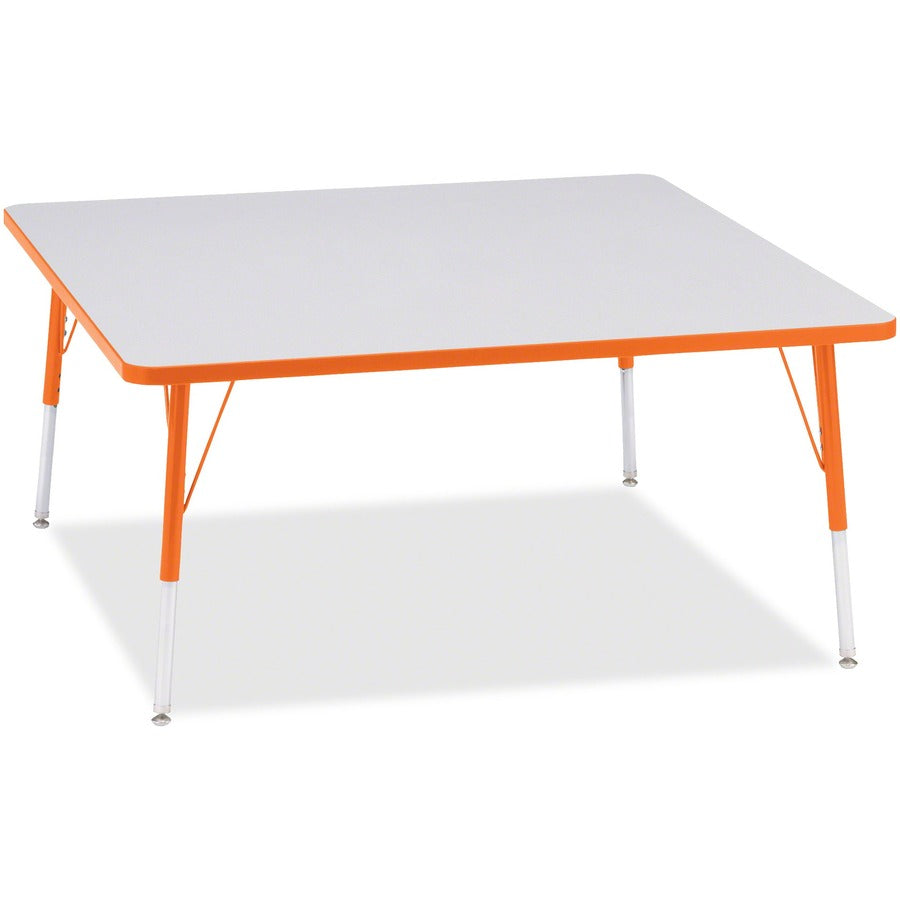 Jonti-Craft Berries Adult Height Prism Color Edge Square Table - Laminated Square, Orange Top - Four Leg Base - 4 Legs - Height Adjustable - 24" to 31" Adjustment - 48" Table Top Length x 48" Table Top Width x 1.13" Table Top Thickness - 31" Height - A...