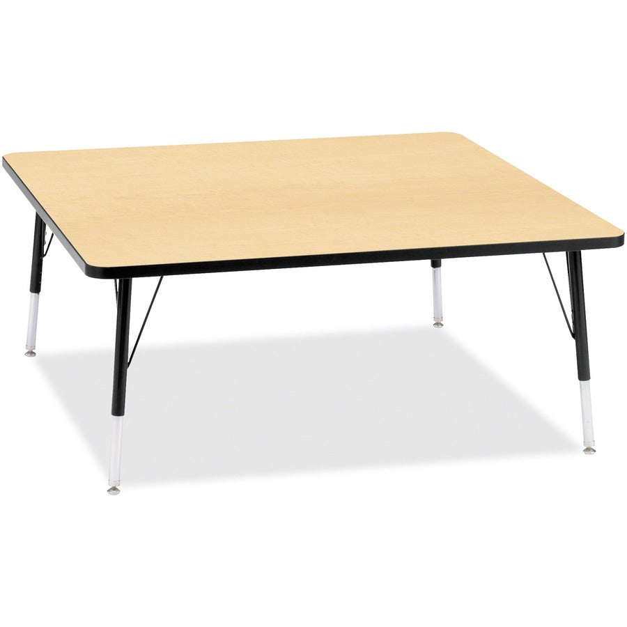 Jonti-Craft Berries Elementary Height Color Top Square Table - Laminated Square, Maple Top - Four Leg Base - 4 Legs - Height Adjustable - 15" to 24" Adjustment - 48" Table Top Length x 48" Table Top Width x 1.13" Table Top Thickness - 24" Height - Art...