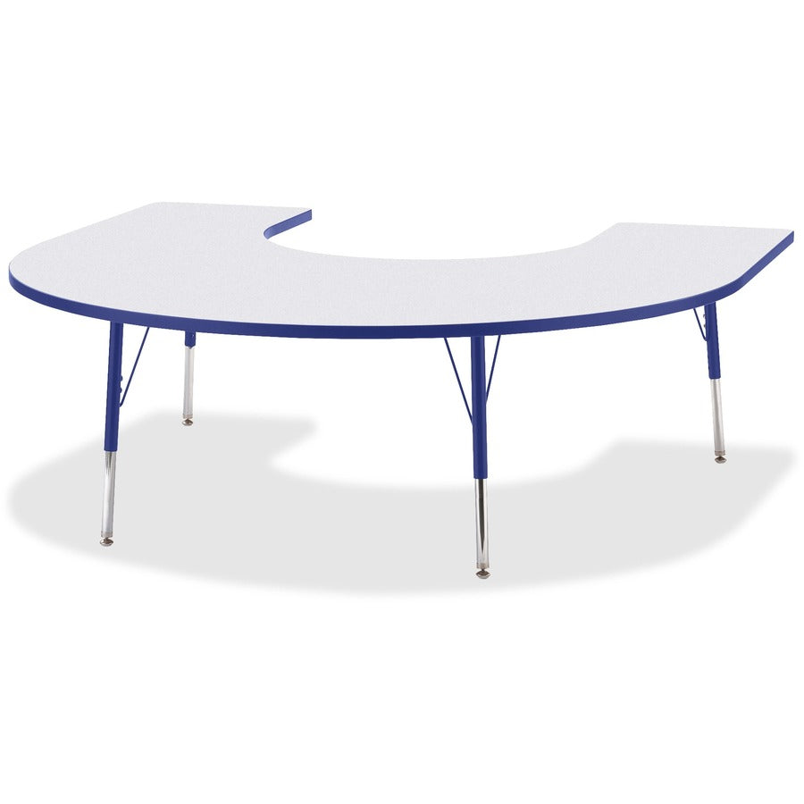 Jonti-Craft Berries Prism Horseshoe Student Table - Gray Horseshoe-shaped, Laminated Top - Four Leg Base - 4 Legs - Height Adjustable - 24" to 31" Adjustment - 66" Table Top Length x 60" Table Top Width x 1.13" Table Top Thickness - 31" Height - Educat...