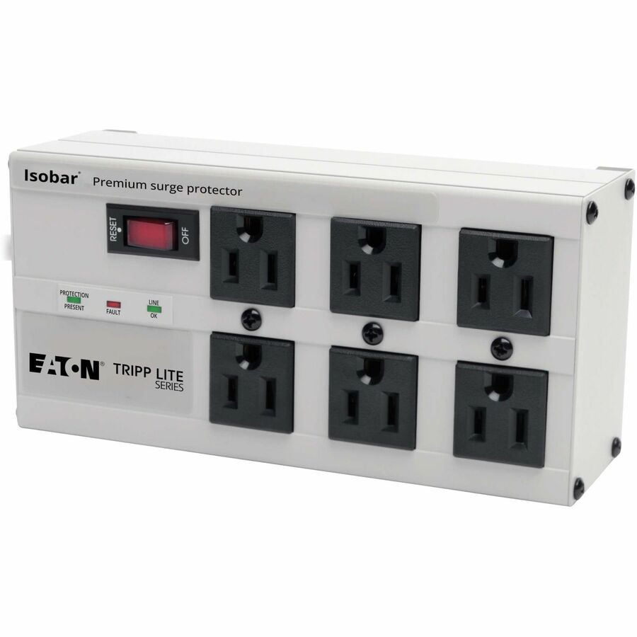 Tripp Lite series Isobar Premium Surge Protectors - Gray - NEMA 5-15P - 6 x NEMA 5-15R - 1440 VA - 3330 J - 120 V AC Input - 120 V AC Output - 61 kA - 6 ft