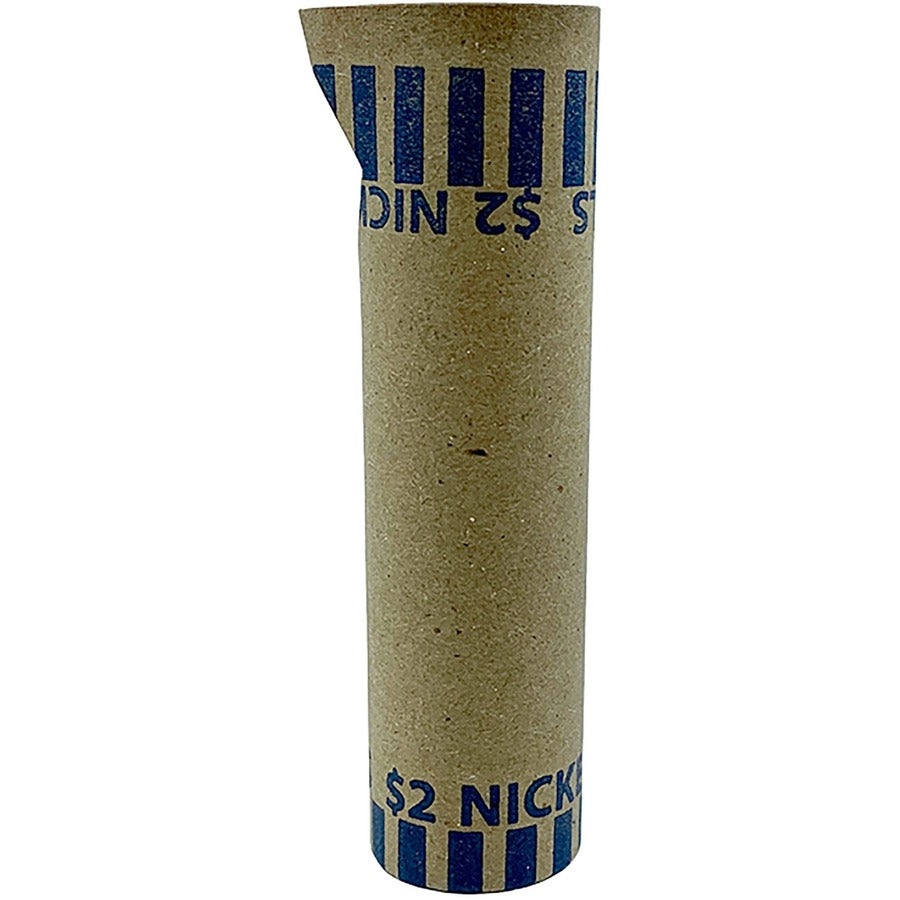 PAP-R Tubular Coin Wrappers - Total $2.00 in 40 Coins of 5� Denomination - Heavy Duty, Burst Resistant - Kraft - Blue - 1000 / Box