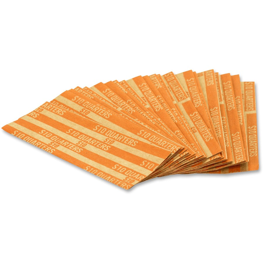 PAP-R Flat Coin Wrappers - Total $10 in 40 Coins of 25� Denomination - Heavy Duty - Paper - Kraft - 1000 / Box