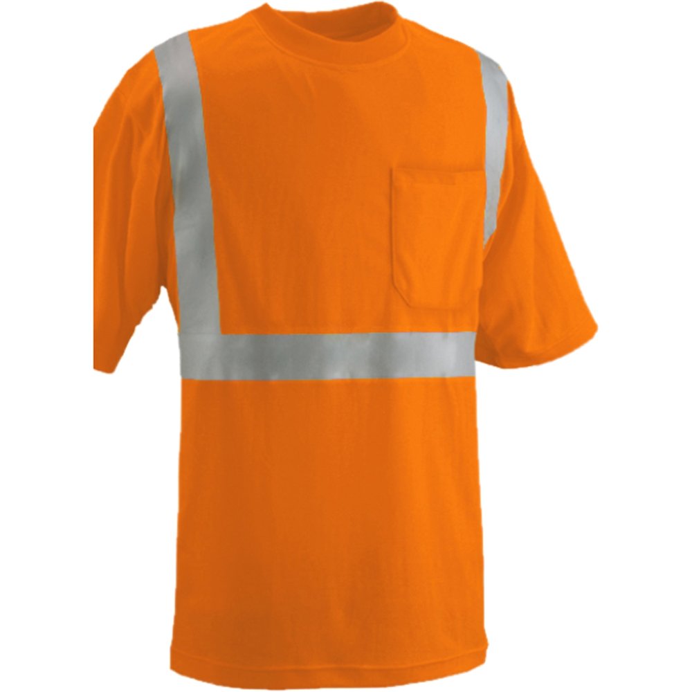 Reflective Apparel by PIP Type R CL2 S-sleeve Wicking Shirt X-back OR 4X