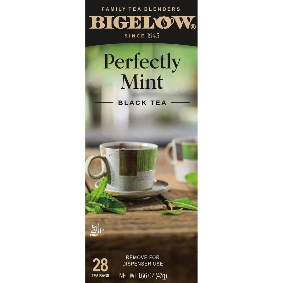 Bigelow®, Perfectly Mint Herbal Tea Bag - Herbal Tea - 8 oz - 1 Box