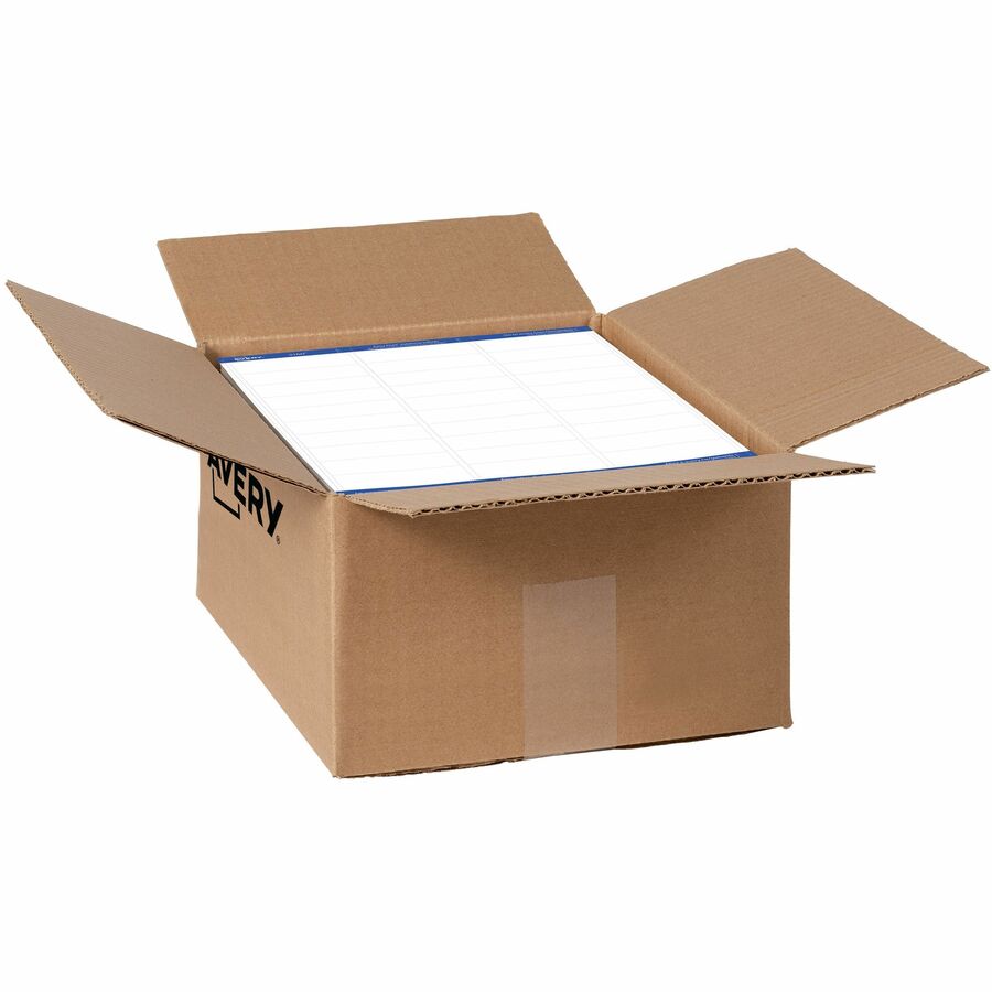 Avery®, TrueBlock White Shipping Labels - 1" Width x 2 5/8" Length - Permanent Adhesive - Rectangle - Laser - Matte White - Matte - Paper - 30 / Sheet - 30 Total Sheets - 15000 Total Label(s) - 500 / Carton