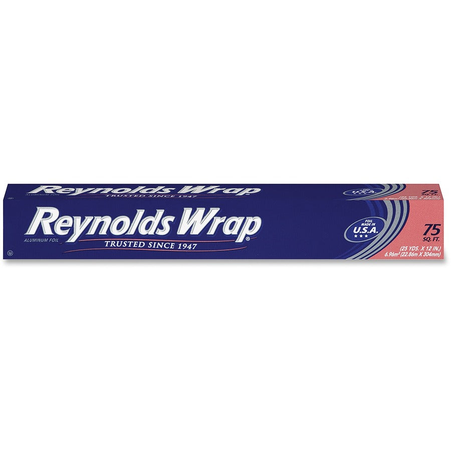Reynolds Wrap Standard Aluminum Foil - 12" Width x 75 ft Length - Moisture Proof, Grease Proof, Odor Proof, Durable, Heat Resistant, Cold Resistant, Molded - Aluminum - Silver - 1 Each
