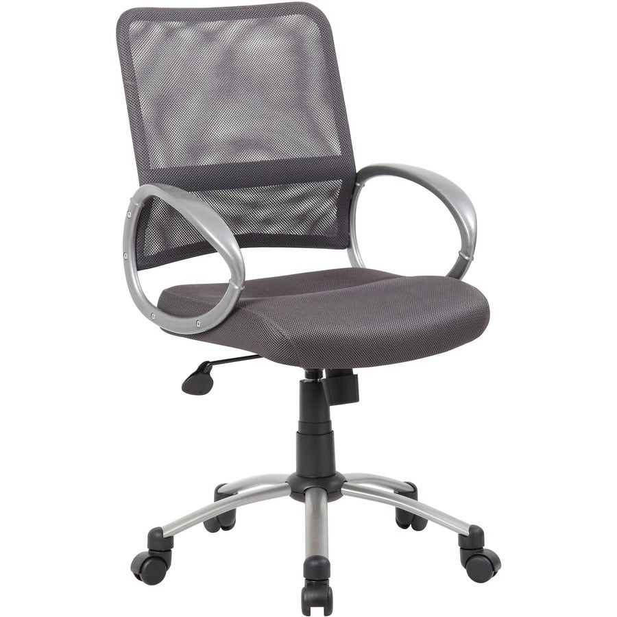 Boss Mesh Back Chair - Charcoal Gray Seat Color - Mesh Seat Material - Chrome, Black Frame Color - Pewter Frame Material - 5-star Base - Charcoal Gray - 1 Each