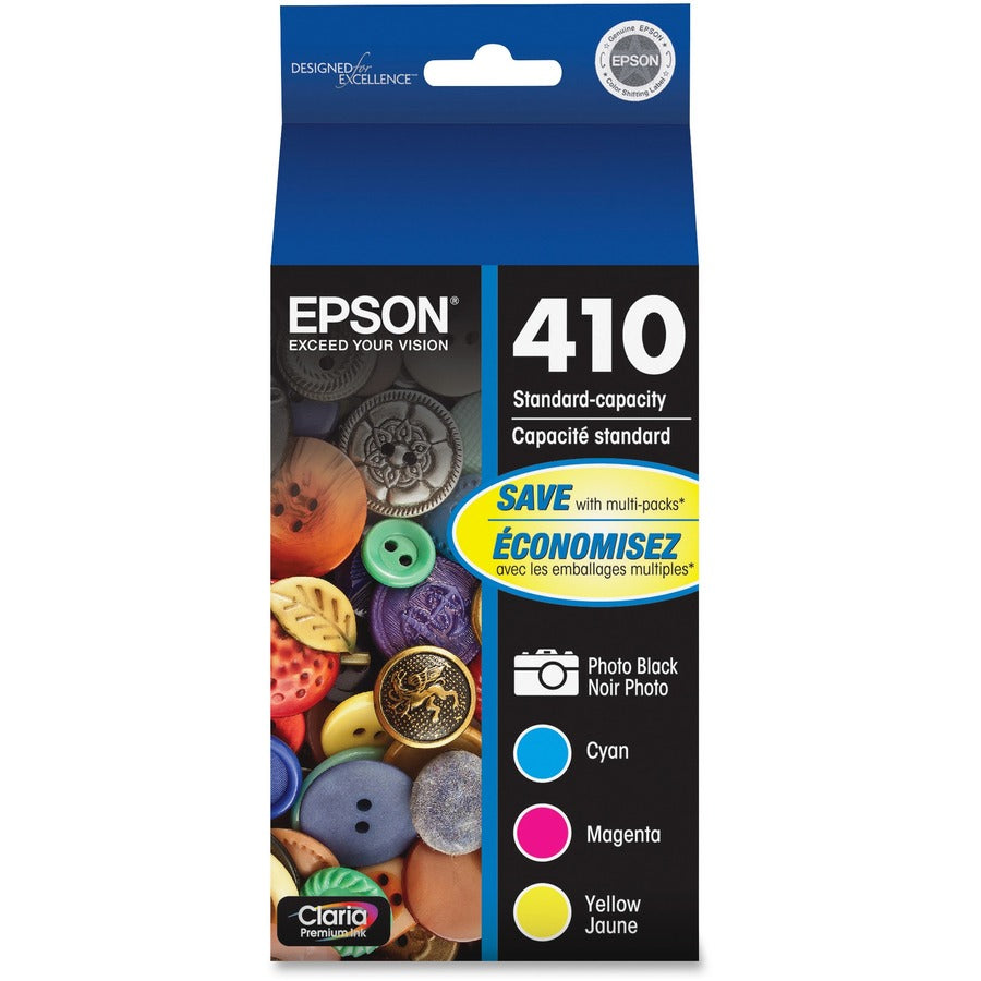 Epson DURABrite Ultra 410 Original Standard Yield Inkjet Ink Cartridge - Photo Black, Cyan, Magenta, Yellow - 4 / Pack - 300 Pages Color
