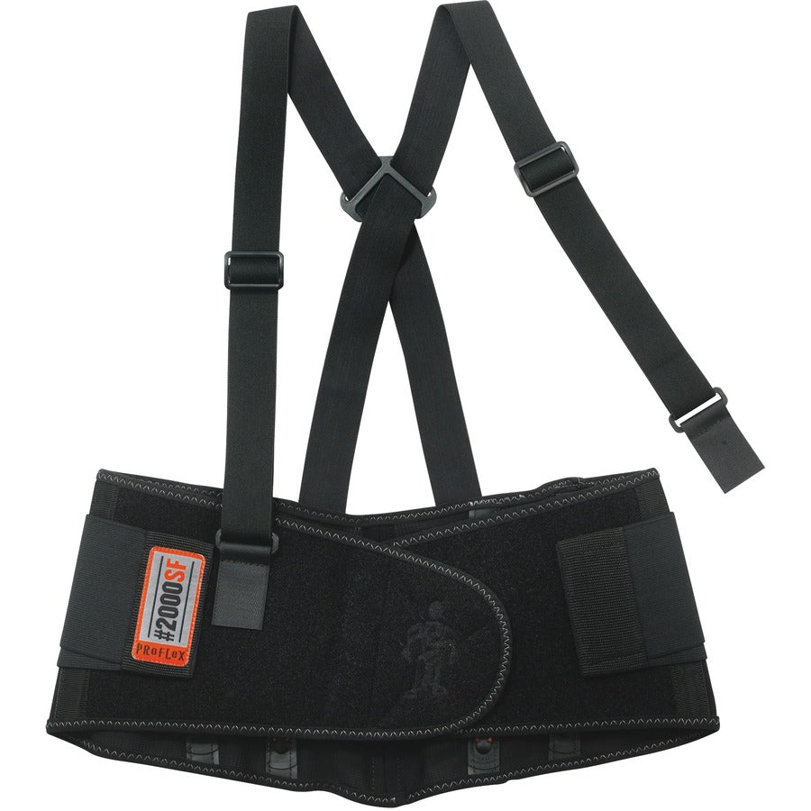 Ergodyne ProFlex High-performance Back Support - 42" to 46" Waist Size - Strap Mount - Black - 1 Each