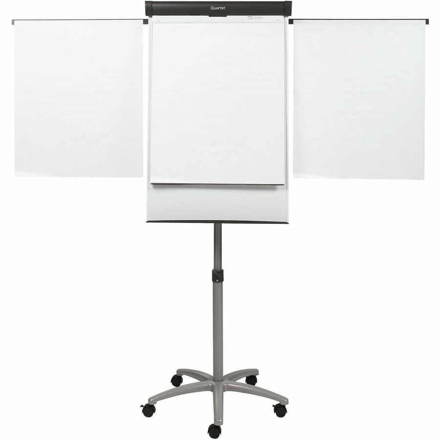 Quartet Compass Nano-Clean Magnetic Mobile Presentation Easel - 36" (3 ft) Width x 24" (2 ft) Height - White Painted Steel Surface - Graphite Aluminum Frame - Horizontal - Magnetic - 1 Each