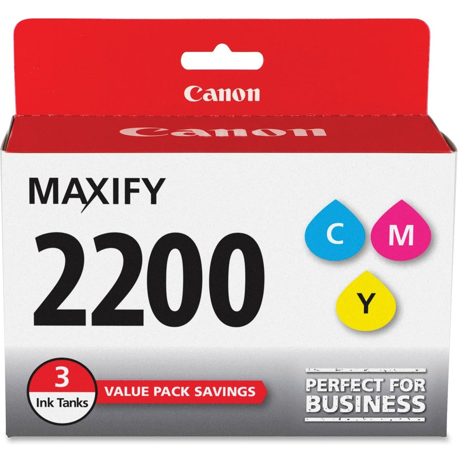 Canon PGI-2200 CMY Original Standard Yield Inkjet Ink Cartridge - Cyan, Magenta, Yellow - 3 / Pack - 700 Pages (Per Cartridge)